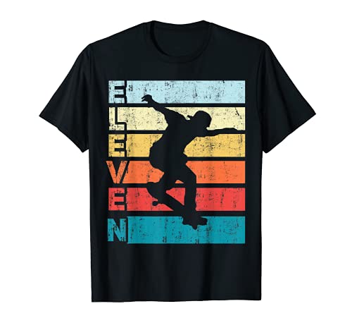 11 Años Patinador Skateboarding Fiesta de cumpleaños 11 Camiseta