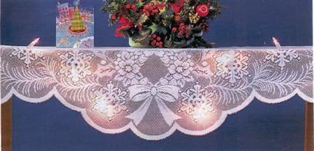 98" Lighted Lace Holiday Mantel Scarf