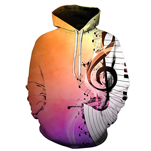 Sweat à capuche enfants imprimé en 3D musique pull manches longues ado 4-16 ans