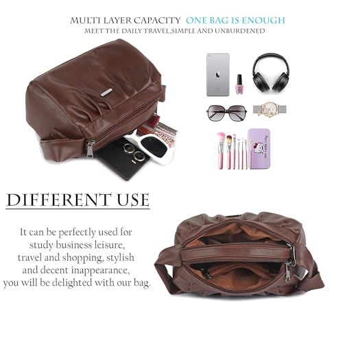Image of Synthetic Leather Casual Top Handle Handheld Crossbody Travel Side Sling Bag For Women