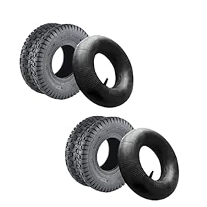 Youyijia 2xReifenmantel 2xSchlauch 15 x 6.00-6 TL 2PR Reifen für Rasentraktor Aufsitzmäher Rasenmäherreifen