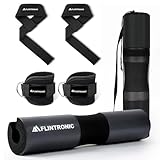 Flintronic 9PCS Almohadilla para Sentadillas con Barra, Almohadilla Barra Gimnasio Protector con 2 Correas de Tobillo, Almohadilla de Protección para Cuello y Hombros, para entrenamiento de pesas
