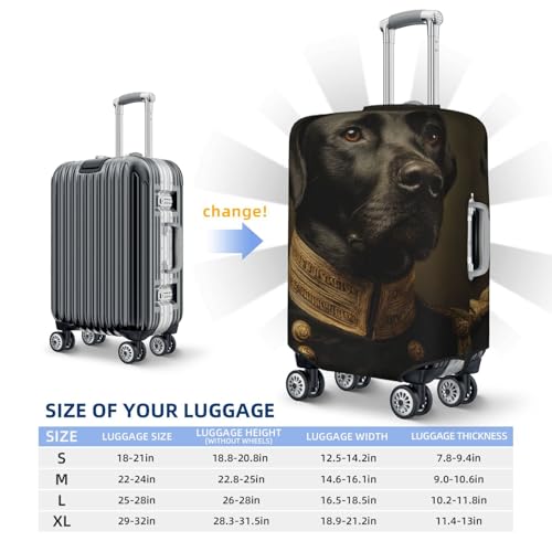 Black Dog Dressed As An Admiral Elastic Travel Luggage Covers Dustproof Scratch-Resistant Suitcase Protector Fit 22-24 Inch4