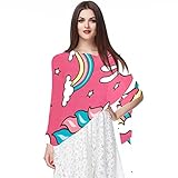 Bufanda de gasa ligera, suave, transparente, larga, para todas las estaciones, unicornio rosa, Varios colores