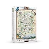 Rocky Mountain National Park Map Cardboard Jigsaw Puzzle - 1000 Pieces, Hand-Illustrated - Educational, Family Activity, Ages 7+, Includes Poster - 25.4 x 19.8