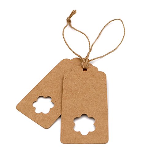 100pcs 9.5 cm x 4.5 cm Hollow fiore carta kraft