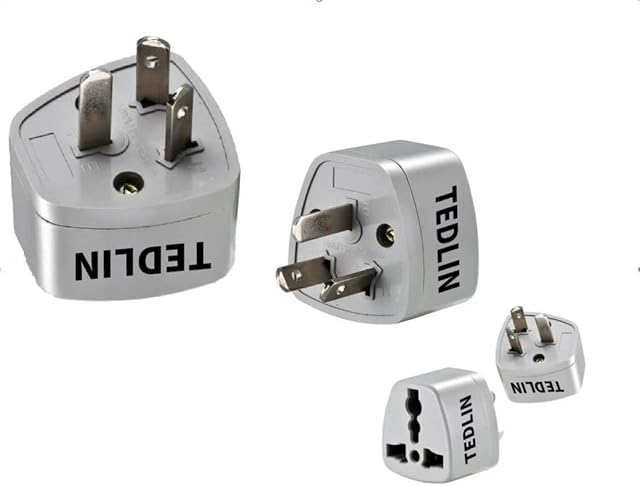 4 Boîte de TEDLIN Adaptateur universel de prise de voyage aux États-Unis/Canada 3 Pin Grounded Type I Plug pour l'Australie, la Chine, l'Argentine, Fidji et la Nouvelle-Zélande et plus