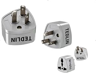 4 Pack of TEDLIN Universal Travel Plug Adapter US/Canada to 3 Pin Grounded Type I Plug for Australia, China, Argentina, Fiji and New Zealand and More