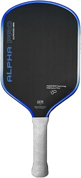 Engage Pursuit Alpha Pro 14mm Pickleball Paddle - Raw Carbon Fiber Face, 8.0 oz Elongated Speed Paddle for Aggressive Play