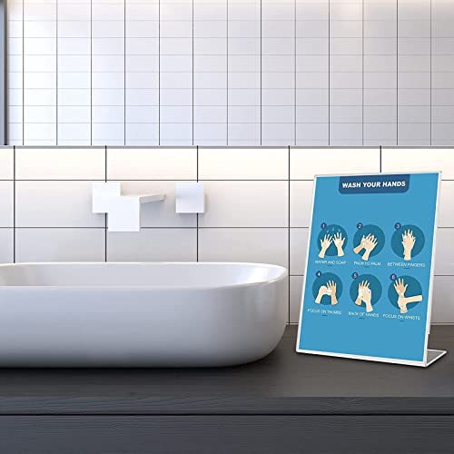 Image of Parikshit Sublimation 2 Pcs Display Stand A4 Size Paper Holder for Exhibition Shop Acrylic Flyer Sign Holder Table Top Photo Frame 12x9 Inch