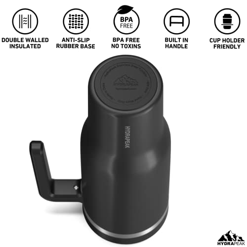Hydrapeak Voyager 40 Oz Tumbler With Handle And Straw Lid, Tumbler, 40 Oz Tumbler Handle, Tumbler Lid Straw, Tumblers, 40Oz Tumbler With Handle (Black) #TOP2