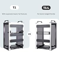 GeeekPi DeskPi RackMate T1, 8U 10 Zoll Serverschrank, 200 mm Tiefes Mini-Rack mit Regalboden & Blindplatte, für NAS, AV- & Netzwerktechnik (Silber) – Ansicht 6