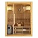 Produktbild Artsauna Saunakabine Tampere mit 4,5 KW Ofen  Sauna 150 x 110 x 190 cm mit Glasfront, LED-Beleuchtung, Thermometer & Sanduhr  Kabine aus Hemlockholz