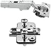 Produktbild RONIN FURNITURE FITTINGS® BLUM CLIP Top Scharnier SET mit Blumotion Dämpfung Eckanschlag 71B3550 + Montageplatte 174H7100E mit Spreizdübel