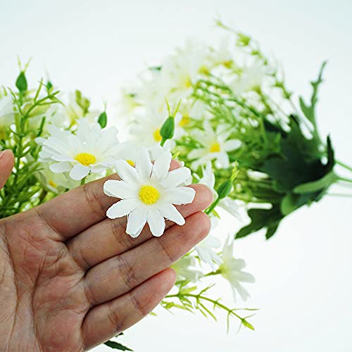 Saktopdeco 2 Bouquet Daisies Artificial Flowers White Daisy Fake Silk Flower Arrangements For Home Wedding Decoration #TOP2
