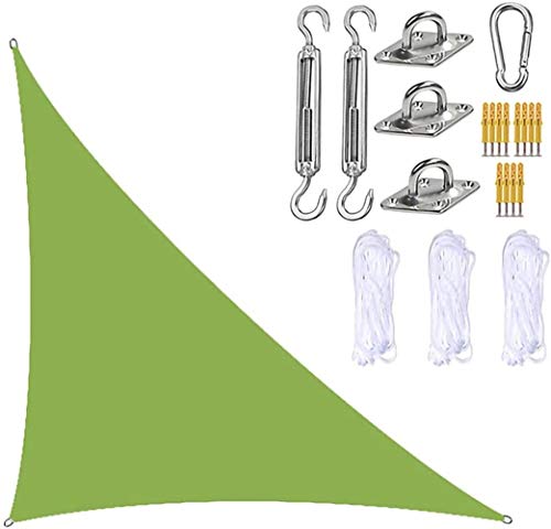 Toldo triangular para jardín y terrazas con kit de montaje exterior