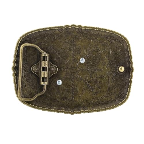 Image of Turquoise Belt Buckle for Men Western Texas Longhorn Bull Rodeo Belt Buckle American Cowboy Chic Gift