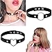 Conruich 4 Stück Leder Choker Damen Herz Anhänger Choker Einstellbar PU Leder Halskette Set Metall Ring Halsband Schwarz Punk Rock Gothic Halsband Kragen mit Kreis Herz für Frauen Zubehör