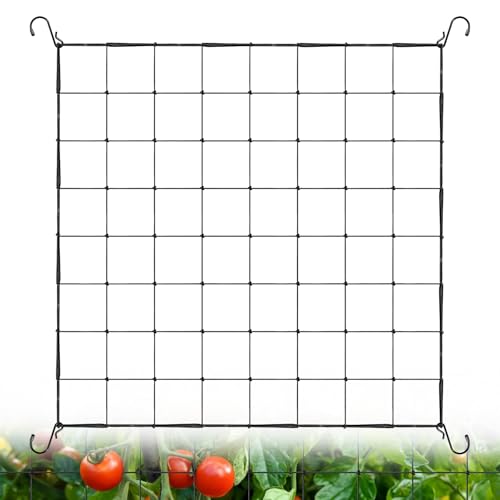 Tatxmalv Pflanzennetz 80 x 80cm, Elastische Scrog Netz, mit 4 Haken, Grow Netz für Kletterpflanzen, Wachsen Zelt Netz Growzelt-Wird für Pflanzen, Gemüse, Obst, Blumenpflanzen