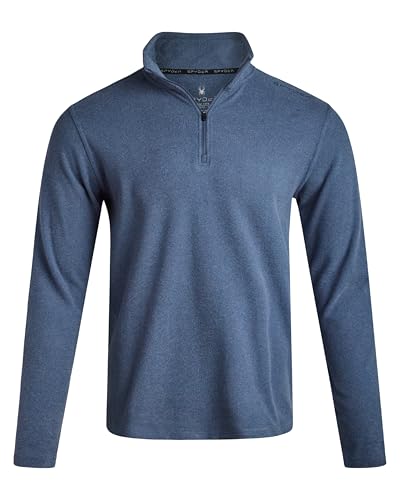 Spyder Mens Quarter Zip Pullover Sweater - Performance Fleece 1/4 Zip Pullover Mens Golf Shirts for Workout Hiking Running, Size Small, Maroon