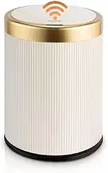 Lixeira com Tampa Inteligente Sensor Automático Aproximação, 10 Litros, Abertura sem Toque, 27,5 x 23,5 cm (Branco)