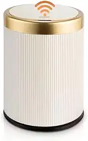 Lixeira com Tampa Inteligente Sensor Automático Aproximação, 10 Litros, Abertura sem Toque, 27,5 x 23,5 cm (Branco)