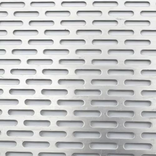 Bilaida ステンレスパンチング(SUS304) 長い丸い穴 1枚セット (0.85×400×350mm)