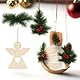 YIEUR 40 Stück Weihnachtsanhänger Holz Engel, 8cm Holzscheiben Anhänger Weihnachten mit Bindeschnur, Schutzengel Weihnachts Dekoration Weihnachtsbaum Charms für Christbaumschmuck Fensterschmuck(engel)