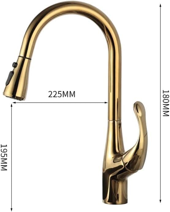 Faucets Kitchen Sink Faucet for Bar Farmhouse Commercial, Black Kitchen Faucets, Silver Single Handle Pull Out Kitchen Tap, Single Hole Swivel Degree Water Mixer Tap(Chrome)