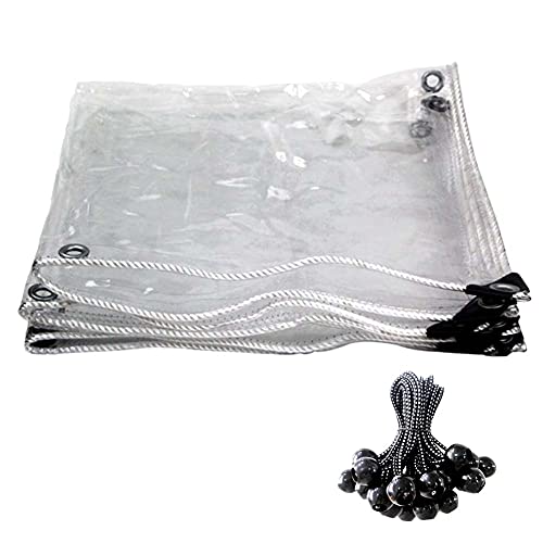 MYJHUIY Bâche Industrielle Bâche Transparente avec œillets, Bâche Transparente en Plastique Imperméable épaissie, Couverture De Feuille De Toit De Terrasse De Pergola en PVC Durable(Personnalisable) Cover