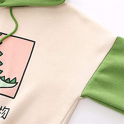 Fronage Womens Cute Hoodies Teen Girls Dinosaur Sweatshirts Kawaii Pullover Tops (Small, X Green) #TOP4