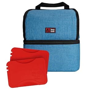 Lava Lunch™️ Patented Heated Lunch Box | Insulated Bag with Microwaveable Heat Packs | 3 Liter Capacity for Meals | Keeps Food Warm for Up To 5 Hours | Gift for Men, Women, & Kids – Blue
