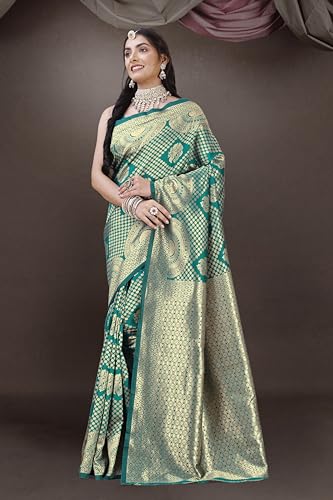 Image of MIRCHI FASHION Women Saree | Banarasi Silk Woven Design Daily Regular Use Sari with Blouse