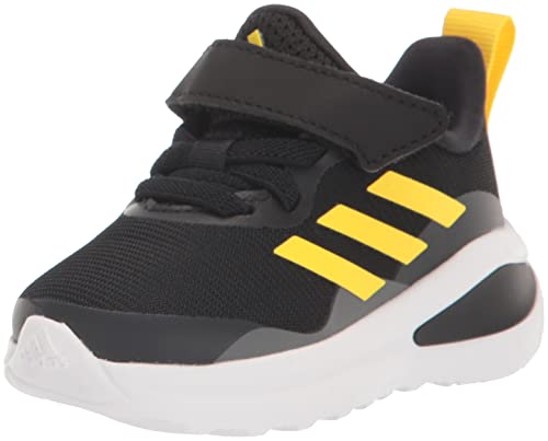 adidas Kids Fortarun Running Shoe, Black/Beam Yellow/Carbon (Elastic), 6 Wide US Unisex Toddler