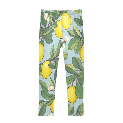 Bolaz Toddler Girls Leggings Printed Yoga Pants Leggings Lemon Fruit for Kids