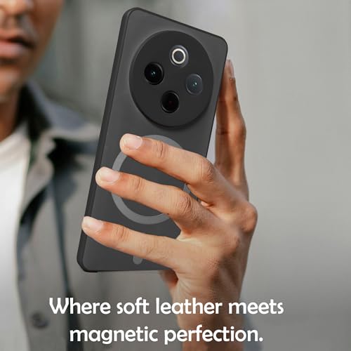 Image of Compatible for VIVO T4 5G Hard Back | Only Compatible with Wireless Magnetic Accessories | Thin and Slim Magnetic Back Cover (Black)