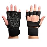 Fitness Handschuhe Männer Frauen Gym Handschuhe Cross Training Handschuhe Fingerlose Gewichtheben Handschuhe Schwarz XS-XXL Sporthandschuhe (Farbe : Black, Size : XS)