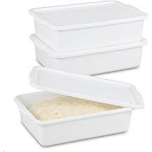 3-Pack 13 L Pizza Dough Proofing Box with Lid, Food Pizza Storage Container, White