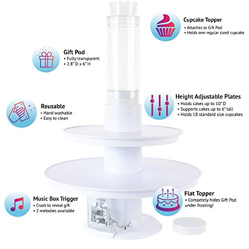 Surprise Cake-2 in 1 Popping Cake and Cupcake Stand with Music Box - Pop Goes the Weasel Melody