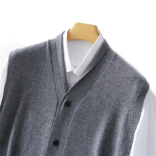 Men Business Casual Warm Vest V-Neck Sleeveless Knitting Solid Color Buttons Waistcoat2