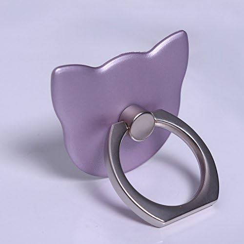 Finger Grip Phone Holder, Cammyllc 360 Degree Finger Grip Desk Stand Ring Holder Car Mount Universal Campatible With All Cellphone, for iPhone Samsung etc. (Cat Light Purple)