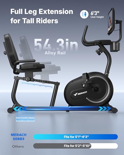 Image of MERACH Recumbent Exercise Bikes for Home with Smart Bluetooth Equipment Exercise Bikes App,LCD,Heart Rate Handle Stationary Bikes for Home, Magnetic Recumbent Exercise Bike for Seniors Gym S08 /S23