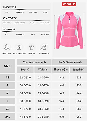 Mofiz Long Sleeve Tennis Shirts Breathable Uv Protection For Women's Fashion Ladies Cute Horseback Riding Shirts Rose Red S #TOP6