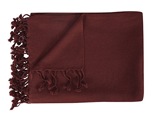 Peach Couture Home Collection Luxuriously Warm and Soft Cashmere Throw Blanket 50 x 60 in (Chocolate Brown)