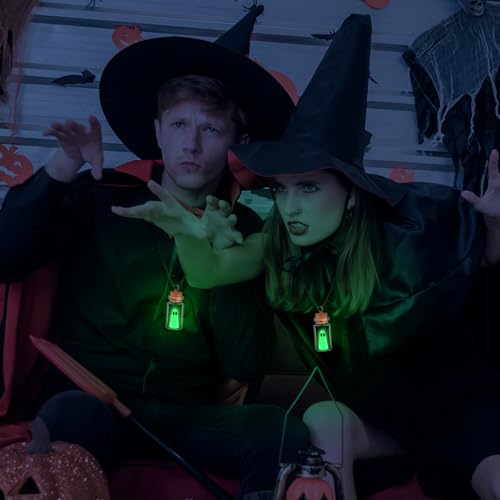 Kigeli 6 Pcs Halloween Necklace Ghost in a Bottle Pendant the Adopt a Ghost Glow in Dark Necklace Gift for Women Men4