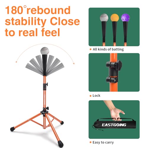 image for Eastgoing Heavy Duty Baseball and Softball Portable Travel Batting Tee