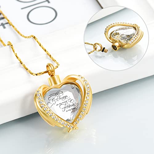 Imrsanl Cremation Jewelry for Ashes Pendant - Crystal Heart Urn Necklace with Mini Keepsake Urn Memorial Ash Jewelry4