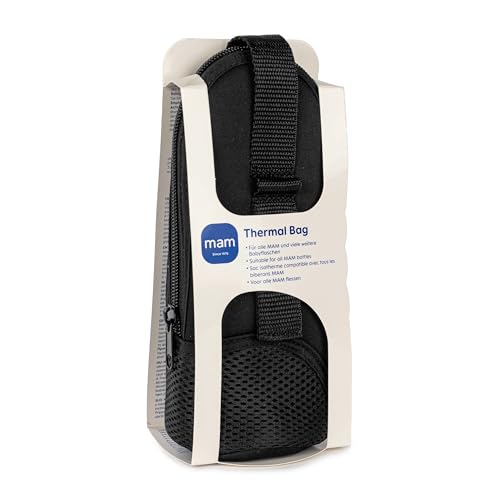 MAM Thermal Bag mit Isolierschicht, Thermotasche hält Flüssigkeiten warm und kalt, Isoliertasche für viele handelsübliche Babyflaschen, schwarz