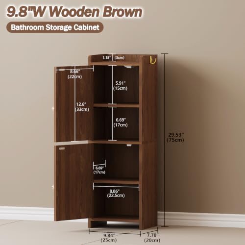 Arbuxzuy Small Bathroom Storage Cabinet with 2 Doors and Adjustable Shelf - 1