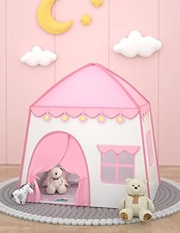 BabyGo Kids Play Tent Princess Castle Flower Foldable Portable Flower Play Tent for Kids (Pink)